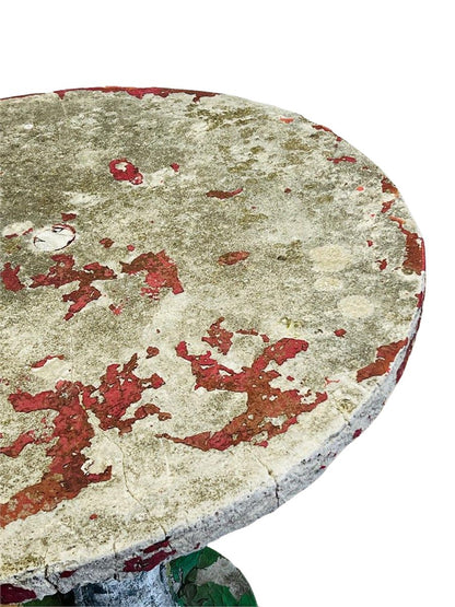 Rare Hand-Painted Faux Bois Concrete Garden Table