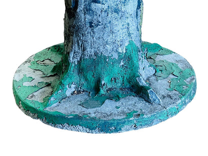 Rare Hand-Painted Faux Bois Concrete Garden Table