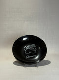 vintage black melamine herb plates set botanical kitchen decor