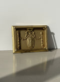 Vintage Brass Neoclassical Ornate Wall-Mount Plaque with Ribbon & Classical Medallion Relief