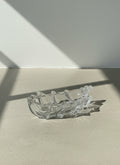 Vintage Clear Glass Holly Leaf Candy / Relish Dish with Berry Handle