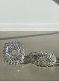 Vintage Cut Crystal Swirl Candle Holders – Square Art Deco Pair