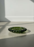 Vintage Fostoria Emerald Green Scalloped Rim Pressed Glass Ashtray