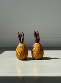 vintage wooden pineapple figurines hand carved tropical decor