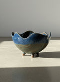 handmade ceramic bowl with cobalt blue and earthy glaze tones