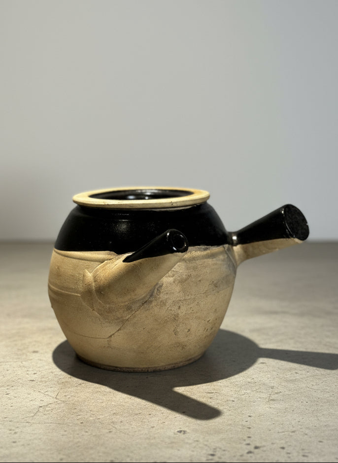 Vintage Japanese Kyusu Side-Handle Clay Tea Pot with Lid