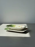 vintage majolica asparagus serving platters set of 2 hand painted ceramic