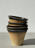 Rustic French Hand-Thrown Terracotta Pots with High-Gloss Black Interior Glaze – Vintage Artisan Pottery