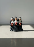 Vintage Triple Singing Nun Candle Holder Centerpiece