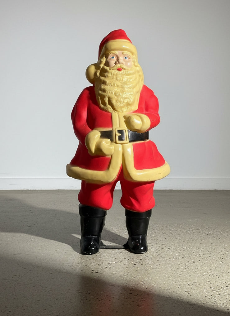 Vintage Yellow Light-Up Santa Claus Blow Mold Holiday Decoration