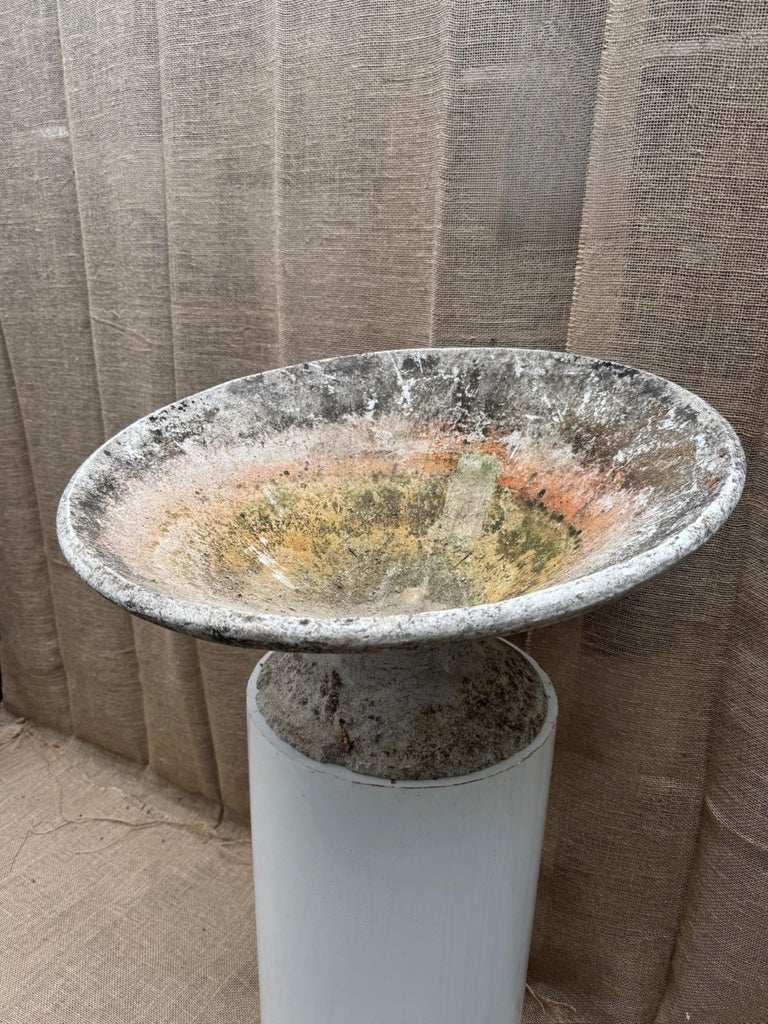 Vintage Willy Guhl Tilt Planter – Mid-Century Modern Concrete Bowl