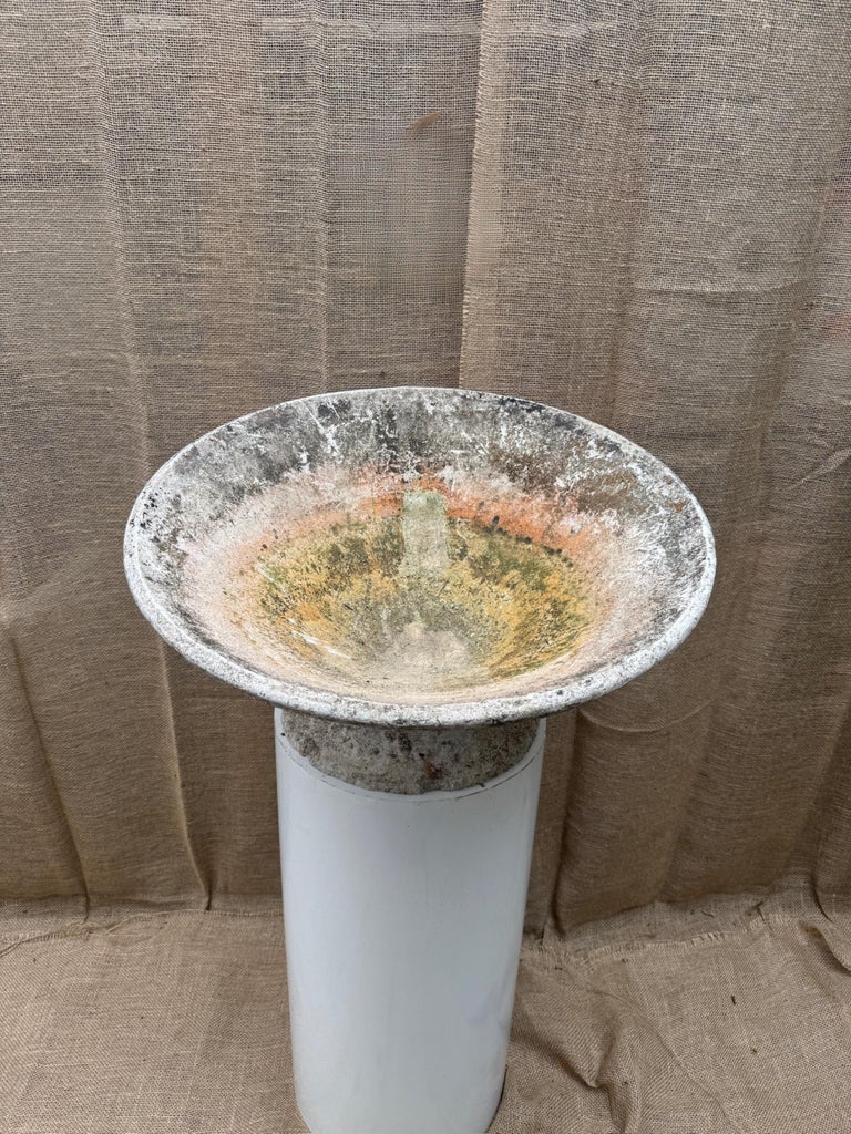 Vintage Willy Guhl Tilt Planter – Mid-Century Modern Concrete Bowl
