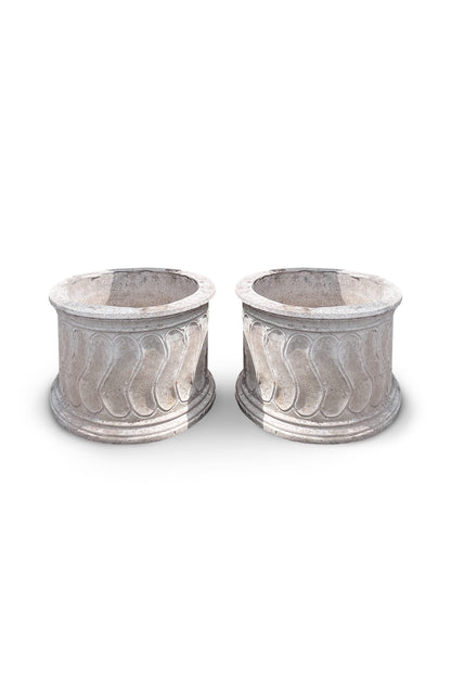 Vintage Round Roman Style Swirl Planter (Set of 2)