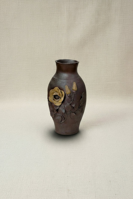 1944 Normandy France handmade pottery vase with rustic charm and artistic floral detailing, a timeless French antique collectible — Hommes and Gardens, Pots + Vessels Collection, Decorative Collection, Landscape Architect, Interior Designer, Outdoor Living, Outdoor Decorations, Home Design, Luxury Design, Art, Furniture, Objects, Best Gifts, Nature, Backyard, Yard.