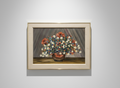 1977 CZECHOSLOVAKIAN TEXTURED PAINTING ON CANVAS with vibrant floral arrangement, framed 22" x 30". hommes + gardens estudio.