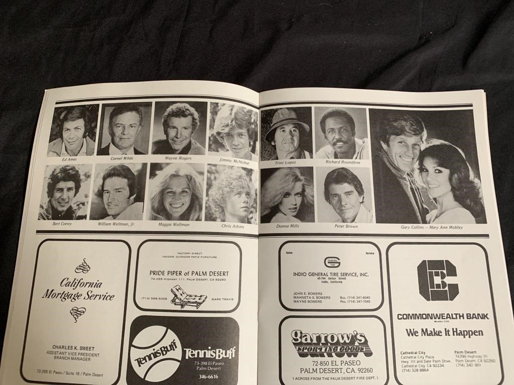 Original Artwork Inside Frame with paperwork/documents - James Franciscus Actor 1980 Tennis Classic Men’s - hommes + gardens estudio