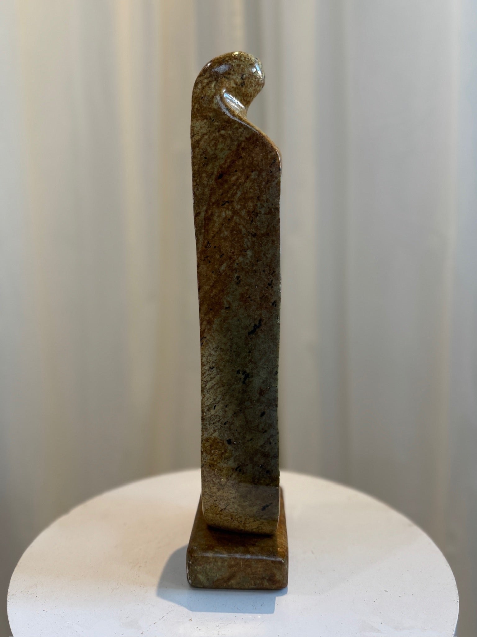 Abstract Mid-Century Modern soapstone sculpture depicting stylized human form, hand-carved and signed, elegant collector’s piece — Hommes and Gardens, Objects Collection, Landscape Architect, Interior Designer, Outdoor Living, Art, Furniture, Objects, Best Gifts, Nature, Backyard, Yard, Outdoor Decorations, Home Decor, Home Design, Luxury Design.