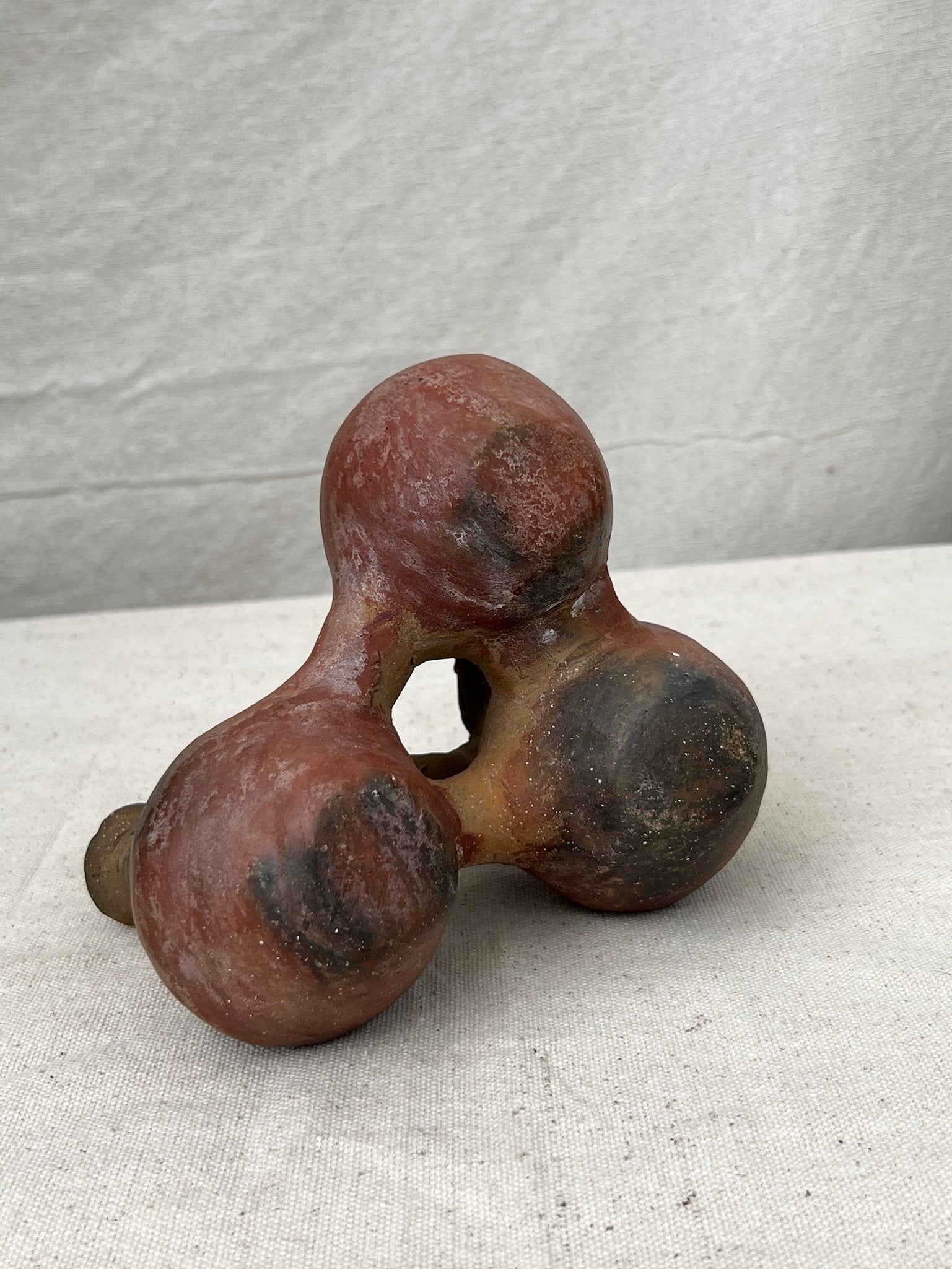 Rare Pre Columbian Terracotta Chimu Vessel Pottery showcasing unique ancient artistry and design. hommes + gardens estudio.