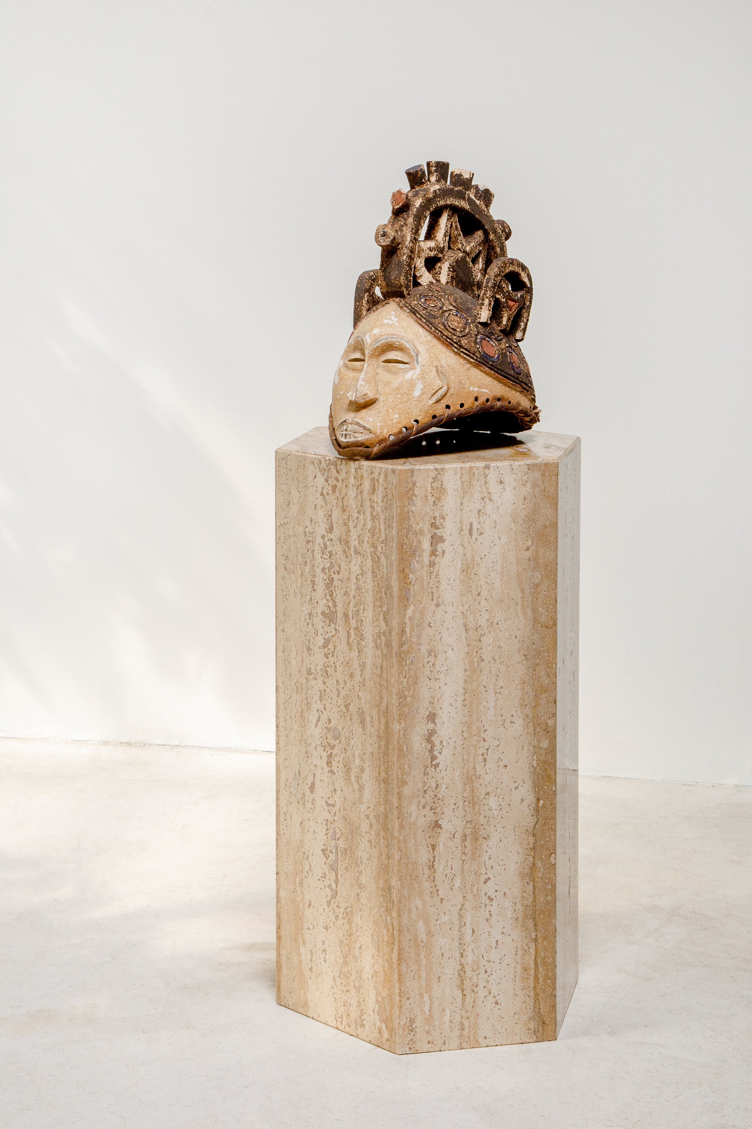 Antique African Igbo mask from Nigeria, wooden hand-carved wall sculpture with expressive features and ceremonial symbolism — Hommes and Gardens, Objects Collection, home decor, outdoor decorations, home design, luxury design, Landscape Architect, Interior Designer, Outdoor Living, Art, Furniture, Objects, Best Gifts, Nature, Backyard, Yard.