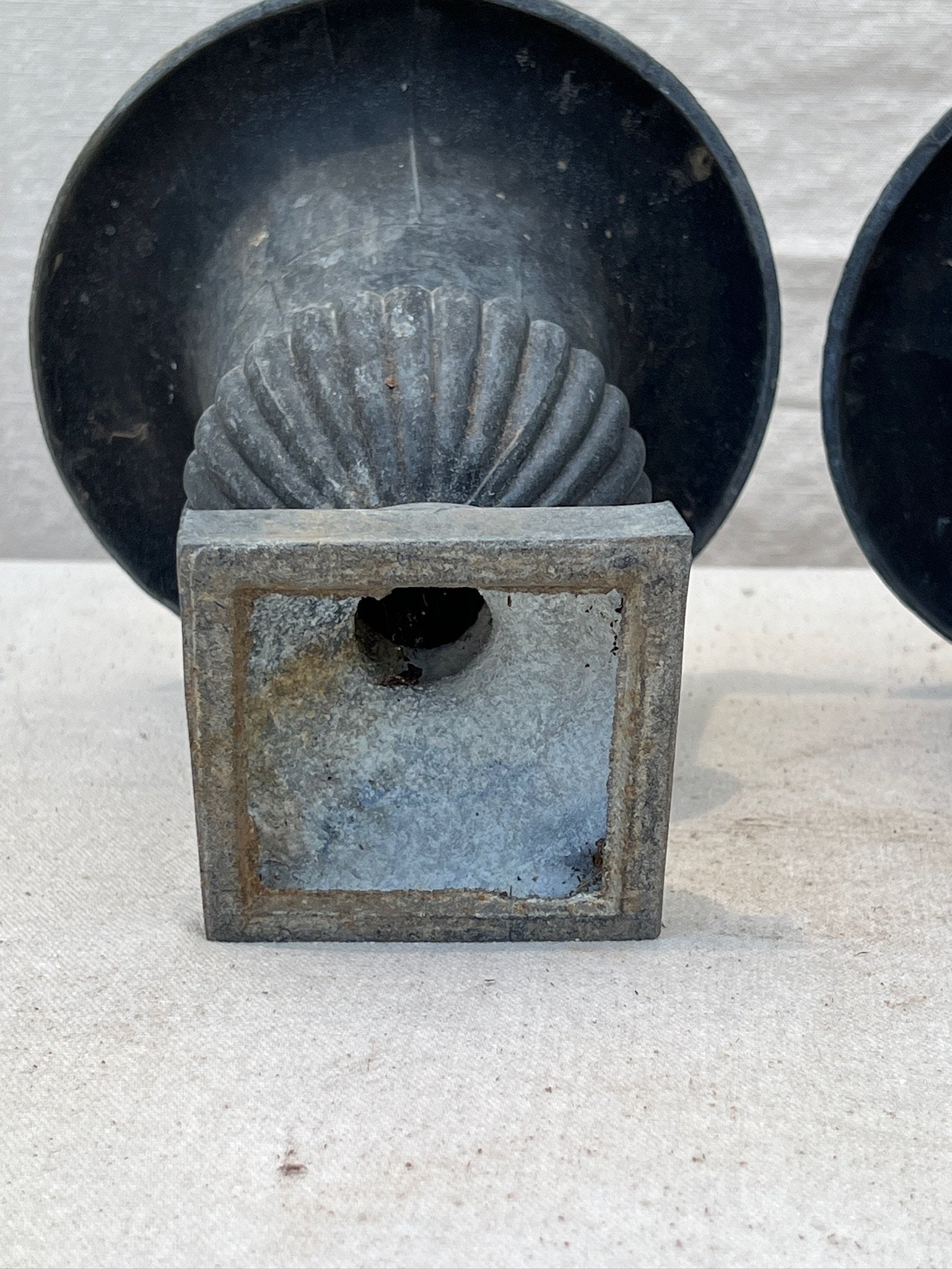 Antique French cast iron urn planters in neoclassical black finish with rich patina, perfect for refined indoor or outdoor styling — Hommes and Gardens, Pots + Vessels Collection, Landscape Architect, Interior Designer, Outdoor Living, Outdoor Decorations, Home Decor, Home Design, Luxury Design, Art, Furniture, Objects, Best Gifts, Nature, Backyard, Yard.