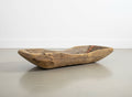 primitive wooden trencher bowl with aged repairs detail