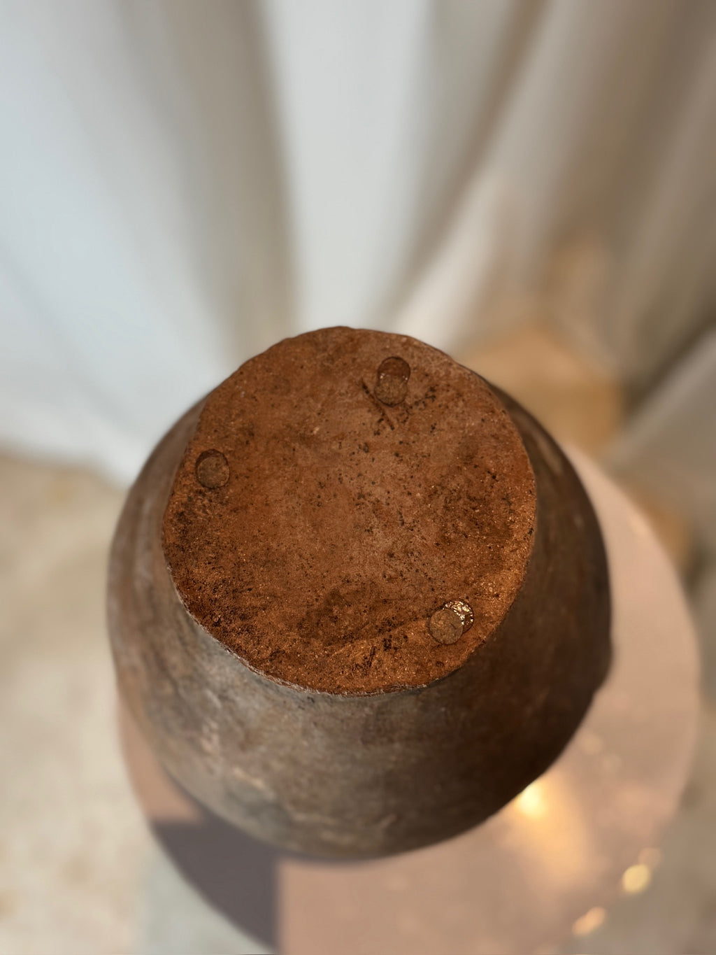 Antique handmade terracotta earthenware water pot with primitive design and earthy character, reflecting authentic traditional craftsmanship — Hommes and Gardens, Vases + Vessels Collection, Landscape Architect, Interior Designer, Outdoor Living, Art, Furniture, Objects, Best Gifts, Nature, Backyard, Yard, Outdoor Decorations, Home Decor, Home Design, Luxury Design.