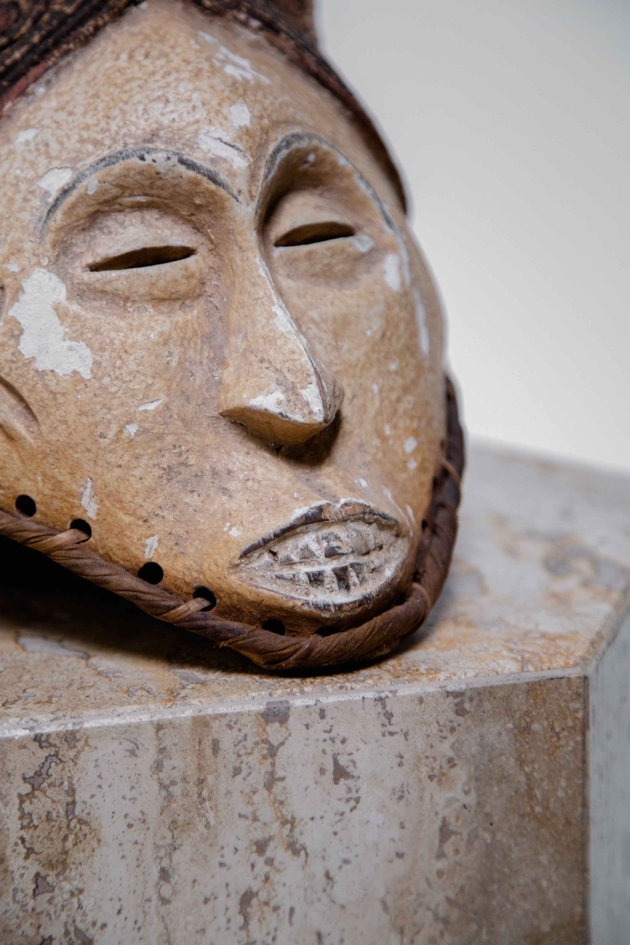 Antique Igbo mask from Nigeria, wooden carved tribal sculpture adorned with painted detail and cultural symbolism — Hommes and Gardens, Objects Collection, home decor, outdoor decorations, home design, luxury design, Landscape Architect, Interior Designer, Outdoor Living, Art, Furniture, Objects, Best Gifts, Nature, Backyard, Yard.