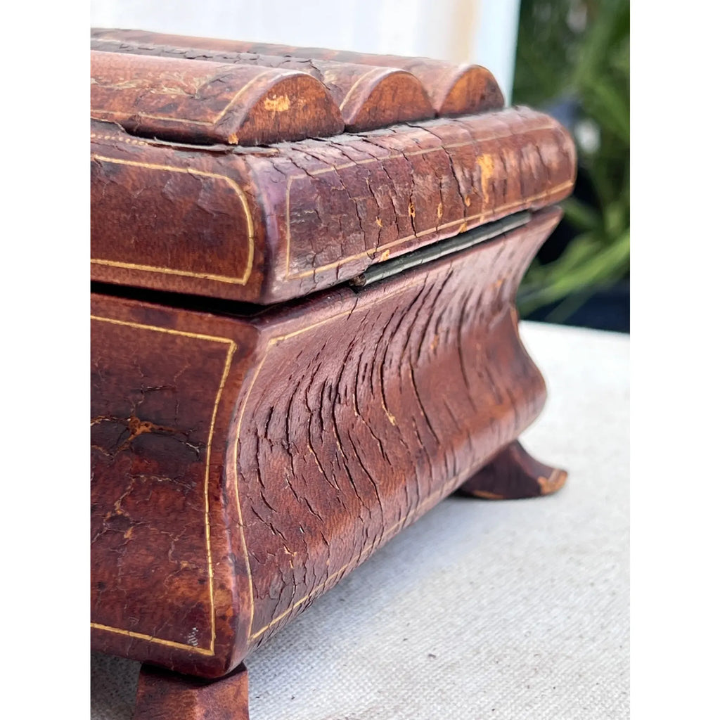 Antique leather-wrapped jewelry box with iron ornamentation and wooden legs, 19th-century Victorian collectible for refined interiors — Hommes and Gardens, Objects Collection, Landscape Architect, Interior Designer, Outdoor Living, Art, Furniture, Objects, Best Gifts, Nature, Backyard, Yard, Outdoor Decorations, Home Decor, Home Design, Luxury Design.