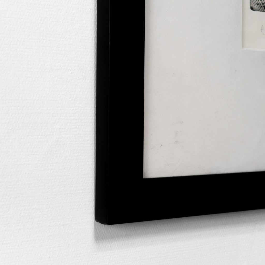 Close-up of the frame of Sandro Chia Signed Lithograph, Artist Proof (Sitting Lady Series, Circa 1980s) - hommes + gardens estudio