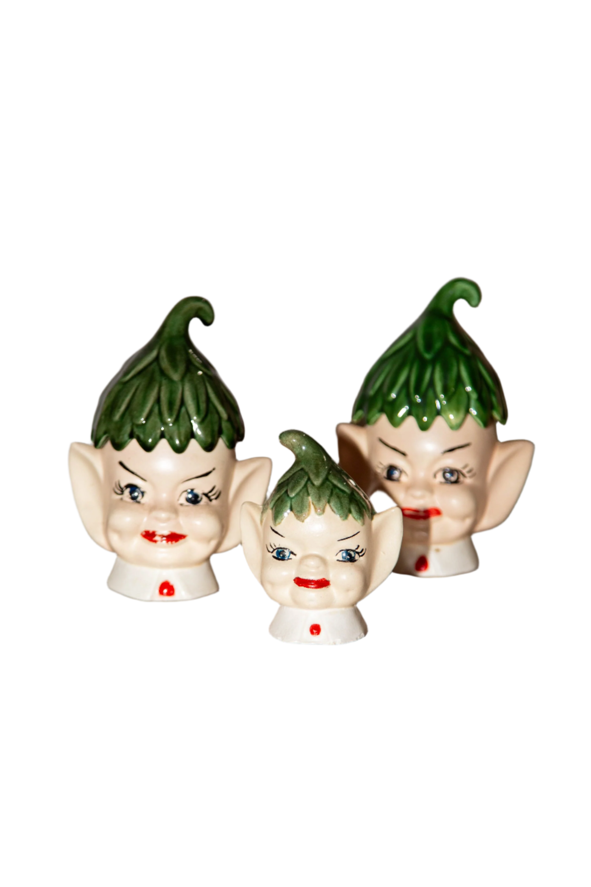 Set of 3 Vintage PIXIE Elf Tableware Handpainted, Signed C.B.