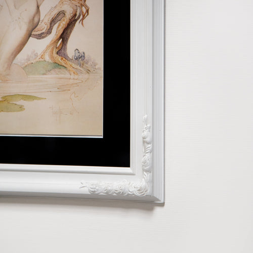 Vintage “Bathing Girl” print by Frank Frazetta featuring soft blue and green tones, a sensual and dreamy framed artwork — Hommes and Gardens, Wallscape Collection, home decor, outdoor decorations, home design, luxury design, Landscape Architect, Interior Designer, Outdoor Living, Art, Furniture, Objects, Best Gifts, Nature, Backyard, Yard.