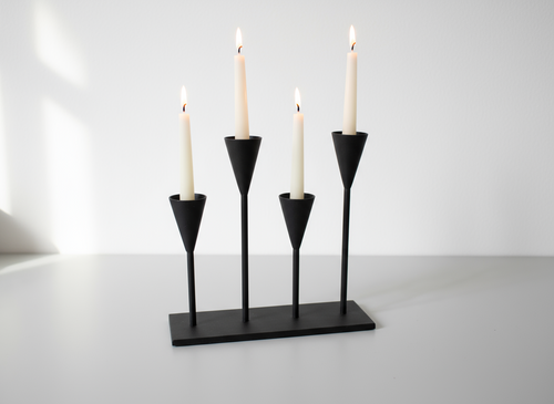 Brutalist hammered iron candle holder featuring a rugged handcrafted texture and industrial charm, inspired by mid-century Petaluma style — Hommes and Gardens, Smoke + Fire Collection, Home Decor, Outdoor Decorations, Landscape Architect, Interior Designer, Outdoor Living, Home Design, Luxury Design, Art, Furniture, Objects, Best Gifts, Nature, Backyard, Yard.