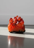 Burnt orange quartz specimen with vivid earthy hues and radiant crystalline texture, a natural gemstone ideal for collectors or elegant home décor displays — Hommes and Gardens, Home Decor Collection, Outdoor Decorations, Landscape Architect, Interior Designer, Outdoor Living, Home Design, Luxury Design, Art, Furniture, Objects, Best Gifts, Nature, Backyard, Yard.