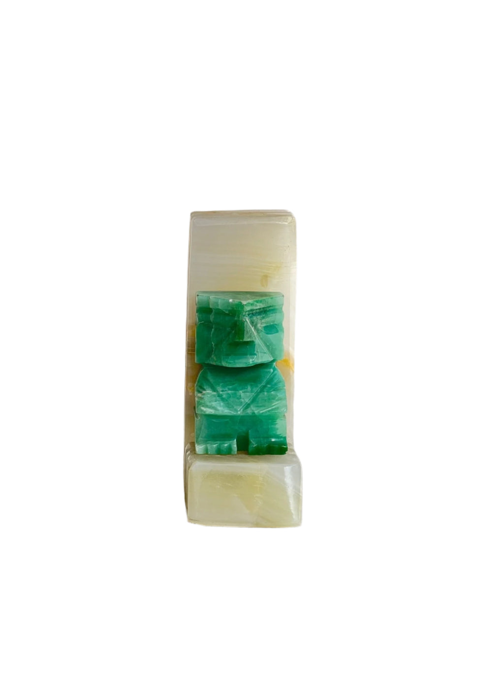 Carved Onyx Stone Bookend (Single) showcasing unique design and vibrant colors, perfect for home decor, hommes + gardens estudio.
