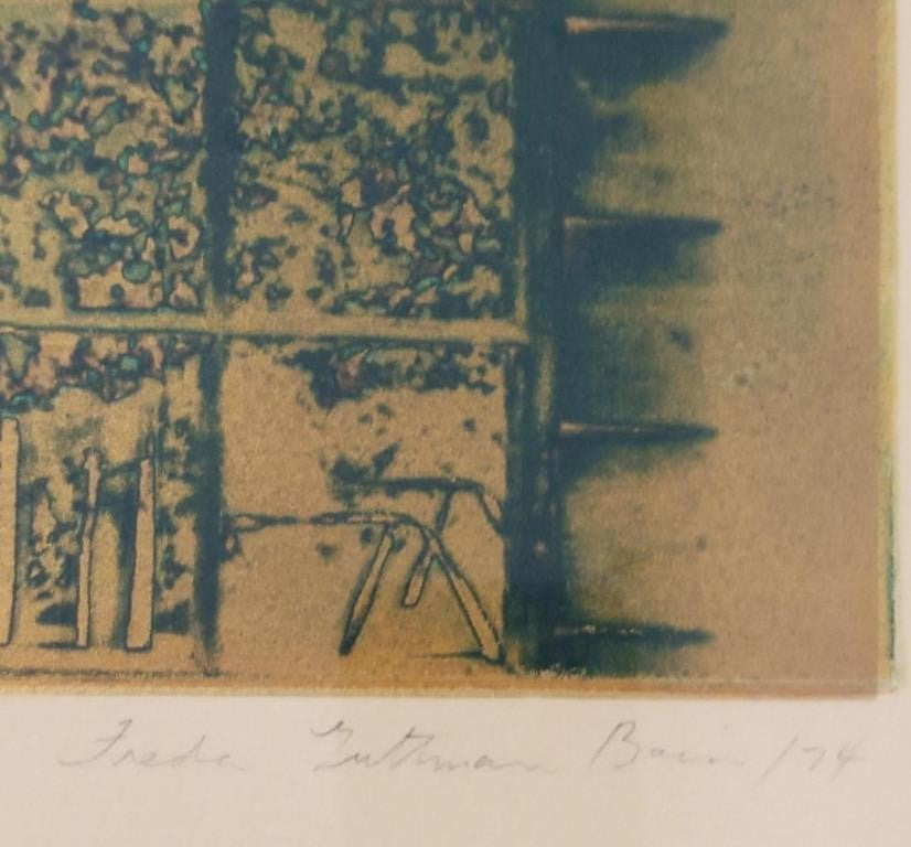 Freda Guttman Bain signed polychrome lithograph, 1974, titled “I Visited Eden at Sunset,” vivid abstract composition for collectors — Hommes and Gardens, Wallscape Collection, Landscape Architect, Interior Designer, Outdoor Living, Art, Furniture, Objects, Best Gifts, Nature, Backyard, Yard, Outdoor Decorations, Home Decor, Home Design, Luxury Design.