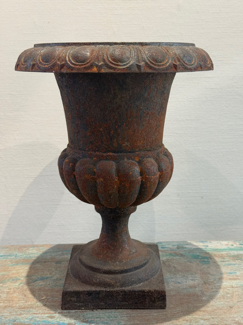 cast iron plant pots for sale Antique French Neoclassical Cast Iron Mini Urn Planter – Aged Patina –  Hommes + Gardens