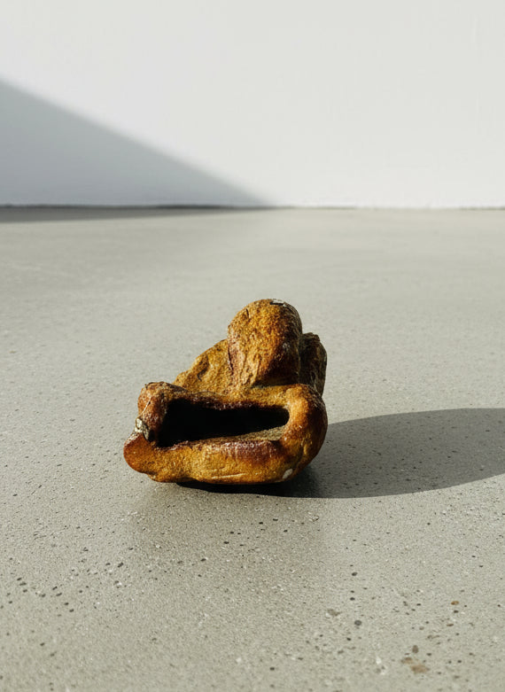 Hand-Formed Brutalist Ceramic Sculpture – Organic Abstract Studio Pottery, Textured Earth-Tone Glaze by hommes + gardens estudio.