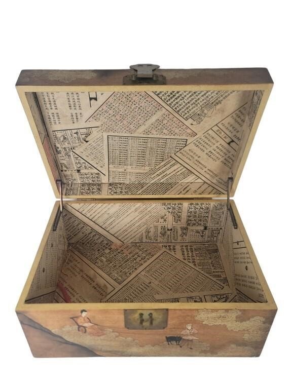 Hand-painted Chinese wedding storage chest in wood, vintage 20th-century piece depicting traditional life scenes and artistic detail — Hommes and Gardens, Objects Collection, Landscape Architect, Interior Designer, Outdoor Living, Art, Furniture, Objects, Best Gifts, Nature, Backyard, Yard, Outdoor Decorations, Home Decor, Home Design, Luxury Design.