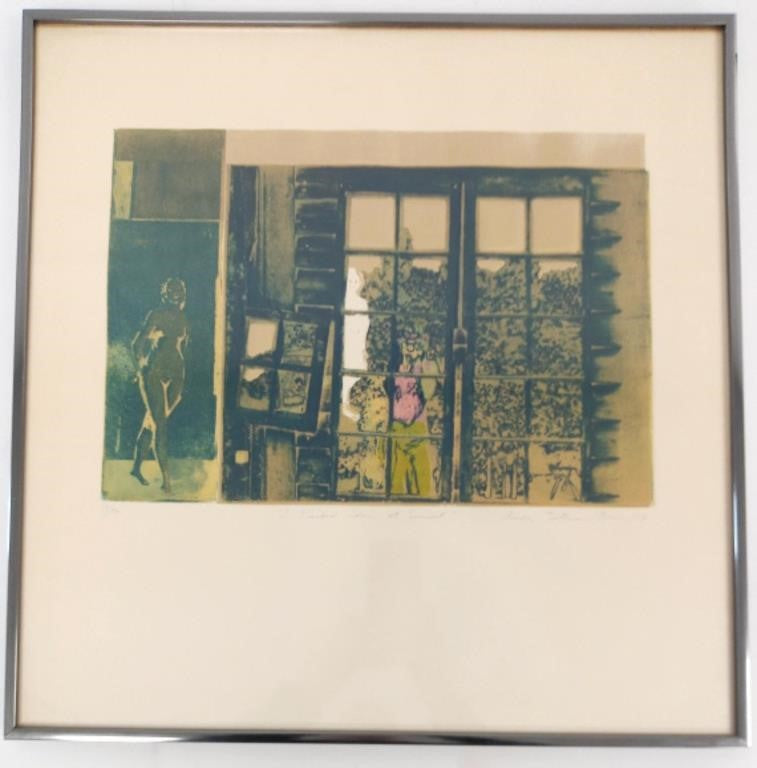 Hand-signed 1974 lithograph by Freda Guttman Bain titled “I Visited Eden at Sunset,” an expressive limited edition artwork — Hommes and Gardens, Wallscape Collection, Landscape Architect, Interior Designer, Outdoor Living, Art, Furniture, Objects, Best Gifts, Nature, Backyard, Yard, Outdoor Decorations, Home Decor, Home Design, Luxury Design.