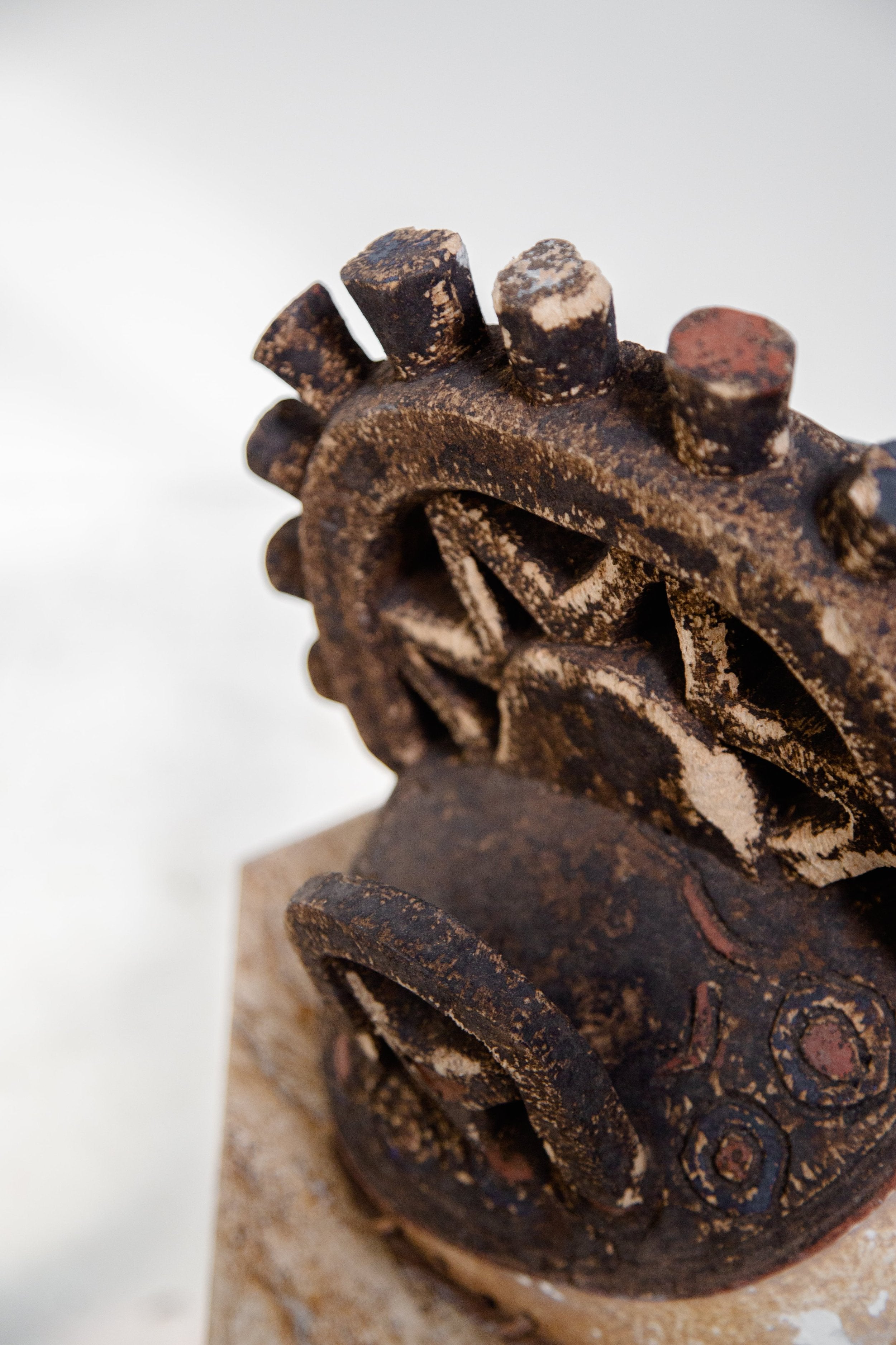 Hand-carved Igbo mask from Nigeria, antique wooden wall sculpture with symbolic tribal detailing and authentic patina — Hommes and Gardens, Objects Collection, home decor, outdoor decorations, home design, luxury design, Landscape Architect, Interior Designer, Outdoor Living, Art, Furniture, Objects, Best Gifts, Nature, Backyard, Yard.