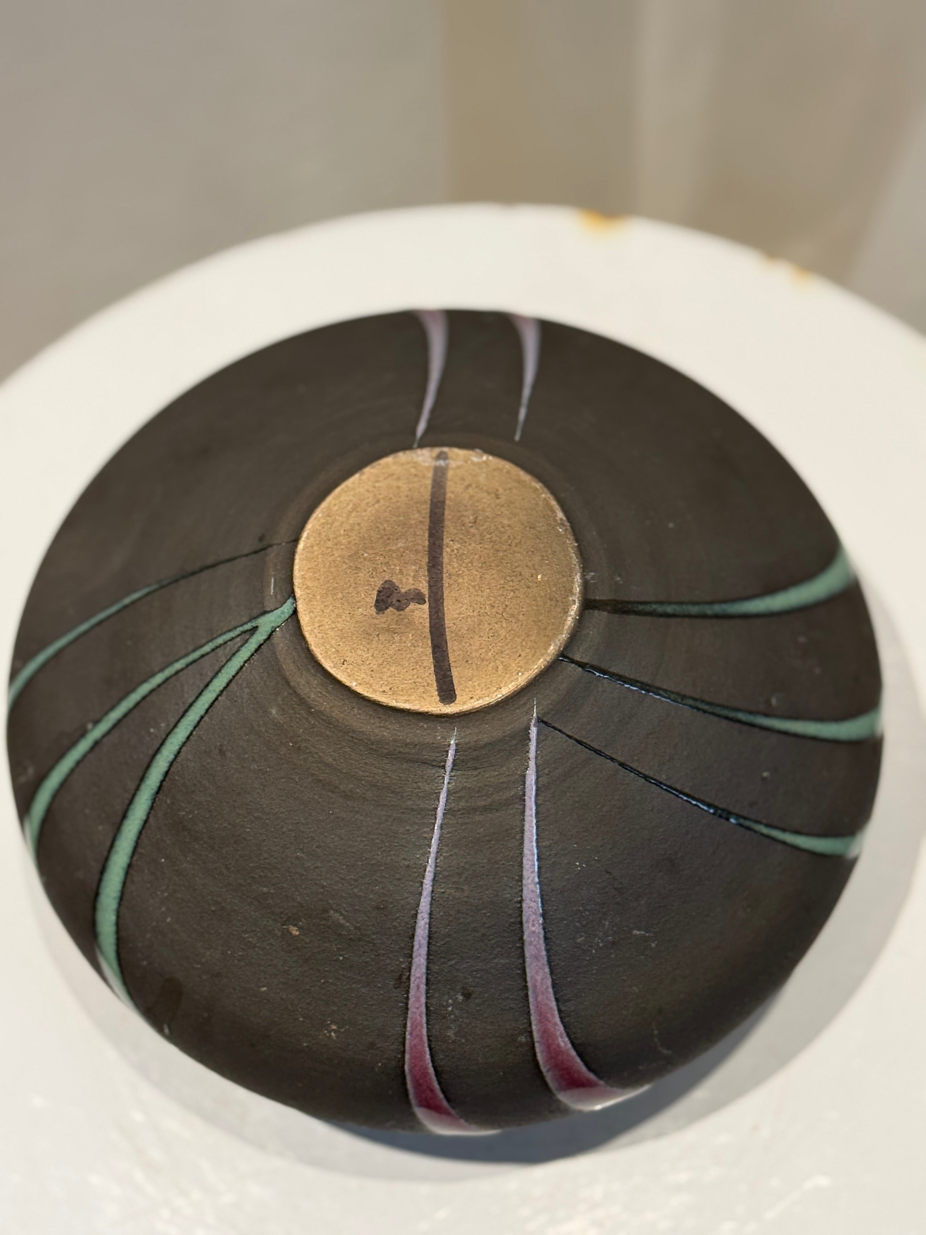 Handcrafted Michael Cho ceramic vase featuring textured matte and glossy glaze with artistic maroon and green detailing, signed studio pottery collectible — Hommes and Gardens, Vases + Vessels Collection, Landscape Architect, Interior Designer, Outdoor Living, Art, Furniture, Objects, Best Gifts, Nature, Backyard, Yard, Outdoor Decorations, Home Decor, Home Design, Luxury Design.