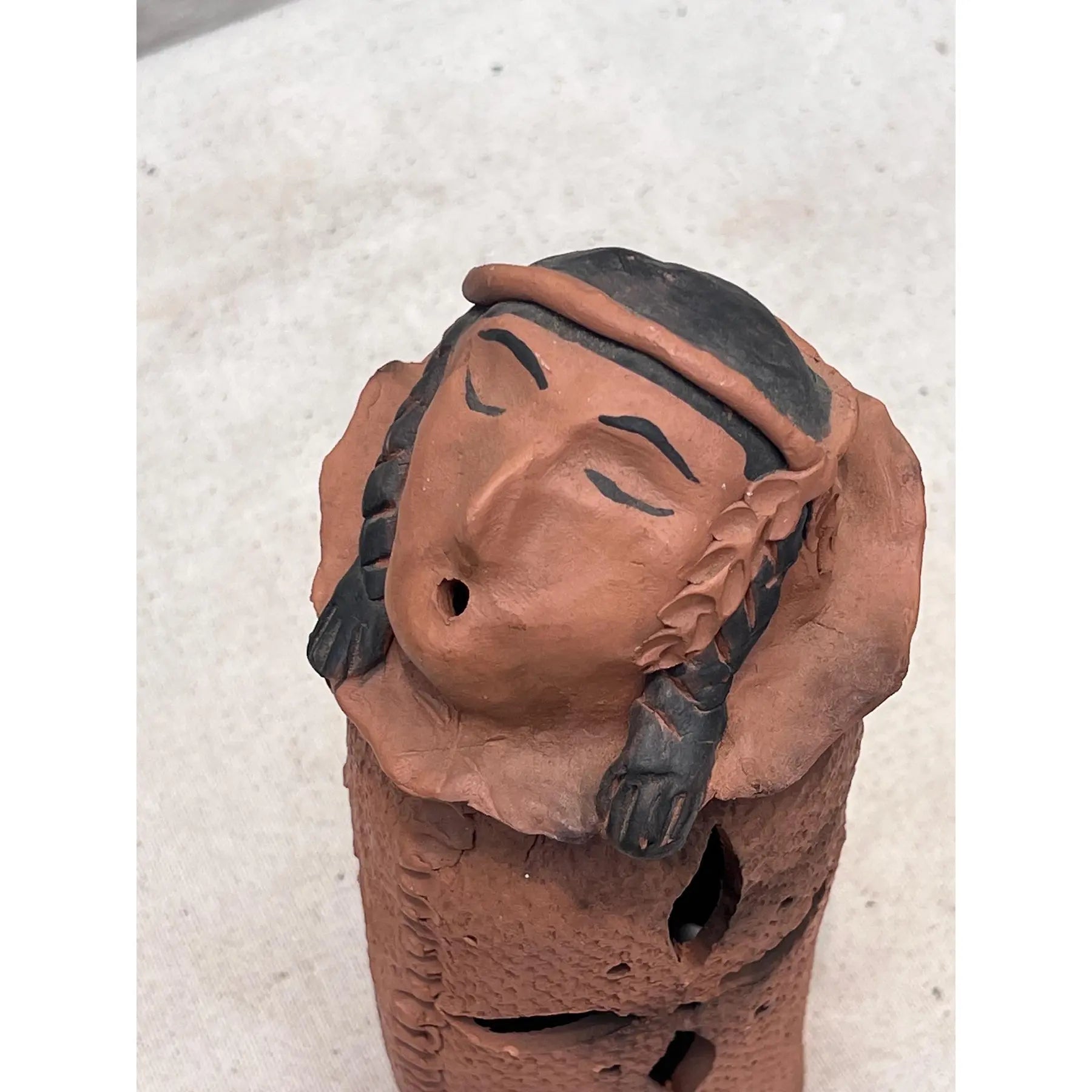 Native American Singing Indian Incense Smoker And/Or Tealight, terracotta design, cultural decor, homes + gardens estudio.