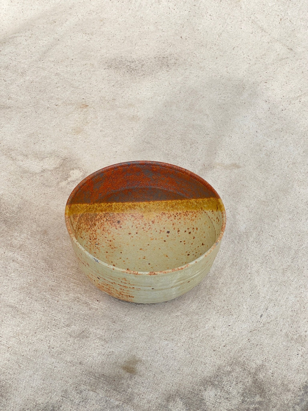 signed studio pottery bowl earthy tones decorative styling