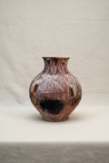 Hishey Jarrah Style 26-inch Zir Jar featuring red design and wabi-sabi black abstract motif, handcrafted in Ramallah with early 20th-century Palestinian terracotta artistry — Hommes and Gardens, Pots & Vessels Collection, Home Decor, Outdoor Decorations, Landscape Architect, Interior Designer, Outdoor Living, Home Design, Luxury Design, Art, Furniture, Objects, Best Gifts, Nature, Backyard, Yard.