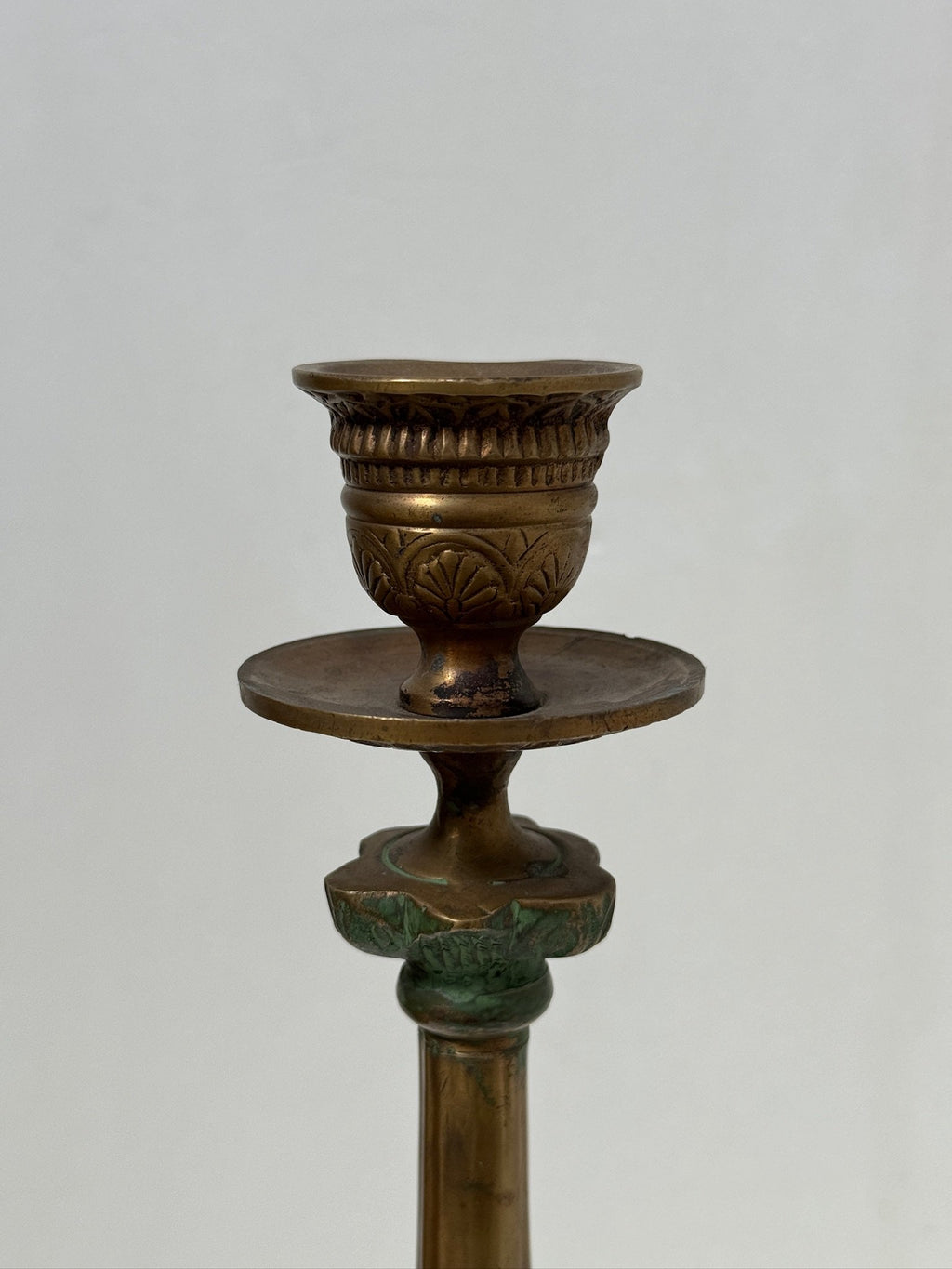 Midcentury Italian Brass/Bronze Candlesticks showcasing intricate design and vintage charm. hommes + gardens estudio.