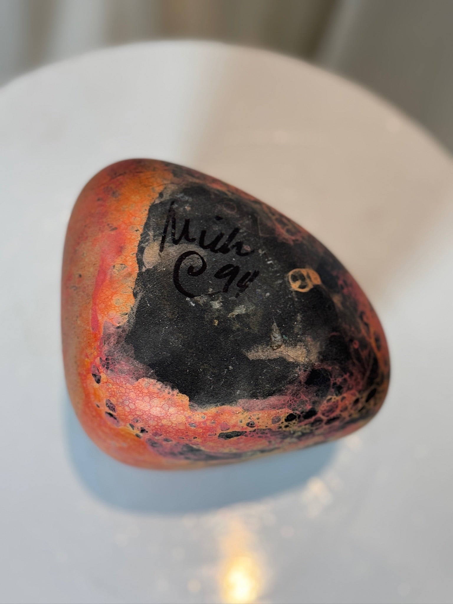 Mich 1994 handcrafted freeform ceramic vase, abstract modernist piece with asymmetrical shape and molten texture, signed studio pottery collectible — Hommes and Gardens, Vases + Vessels Collection, Landscape Architect, Interior Designer, Outdoor Living, Art, Furniture, Objects, Best Gifts, Nature, Backyard, Yard, Outdoor Decorations, Home Decor, Home Design, Luxury Design.