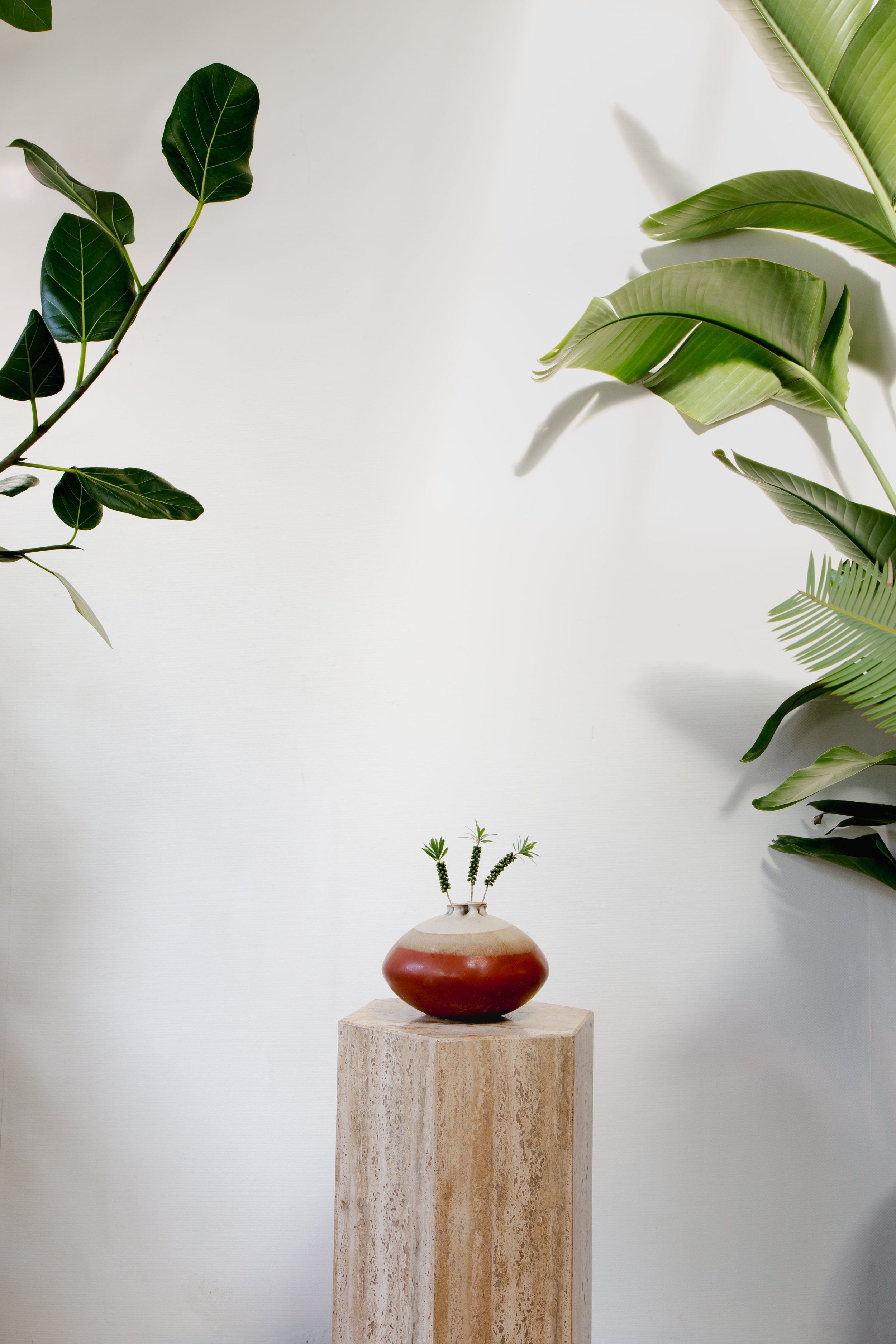 Mid-century ceramic weedpot signed by artist with multi-opening design and organic glaze, ideal for artistic home décor — Hommes and Gardens, Objects, Pots + Planters Collection, home decor, outdoor decorations, home design, luxury design, Landscape Architect, Interior Designer, Outdoor Living, Art, Furniture, Objects, Best Gifts, Nature, Backyard, Yard.