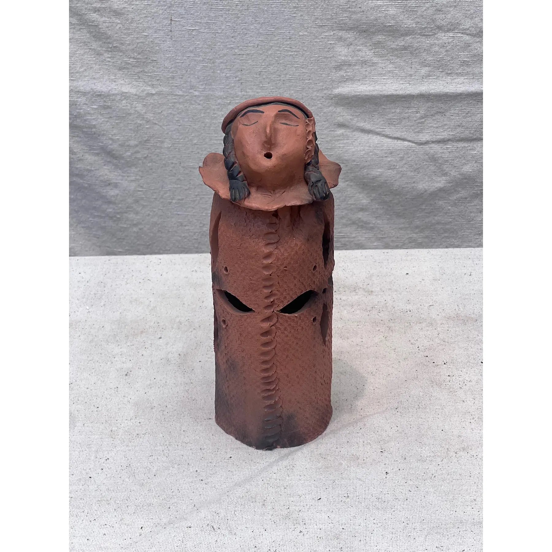 Native American Singing Indian Incense Smoker And/Or Tealight beautifully crafted in terracotta, featuring intricate petal holes. hommes + gardens estudio.