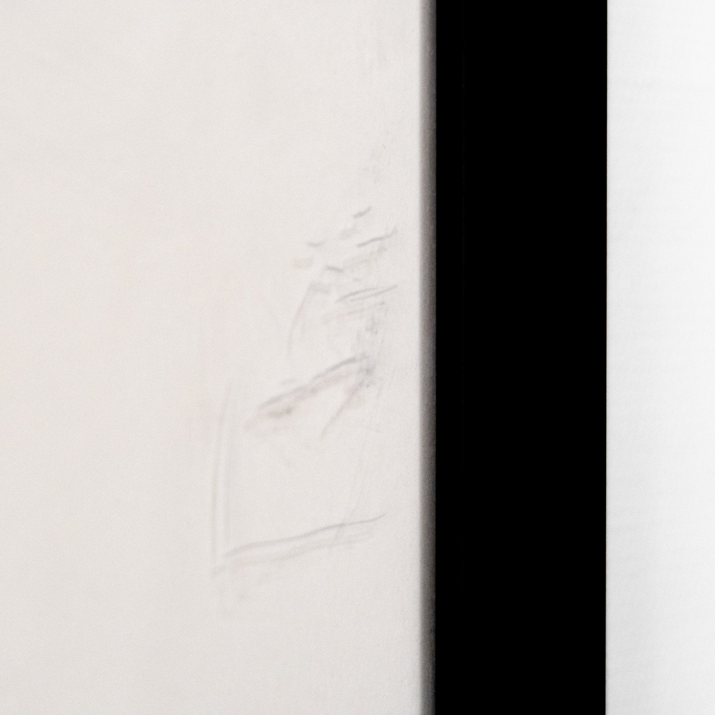 Close-up of the edge of a frame showing a subtle imperfection, possibly a scratch or smudge. hommes + gardens estudio.