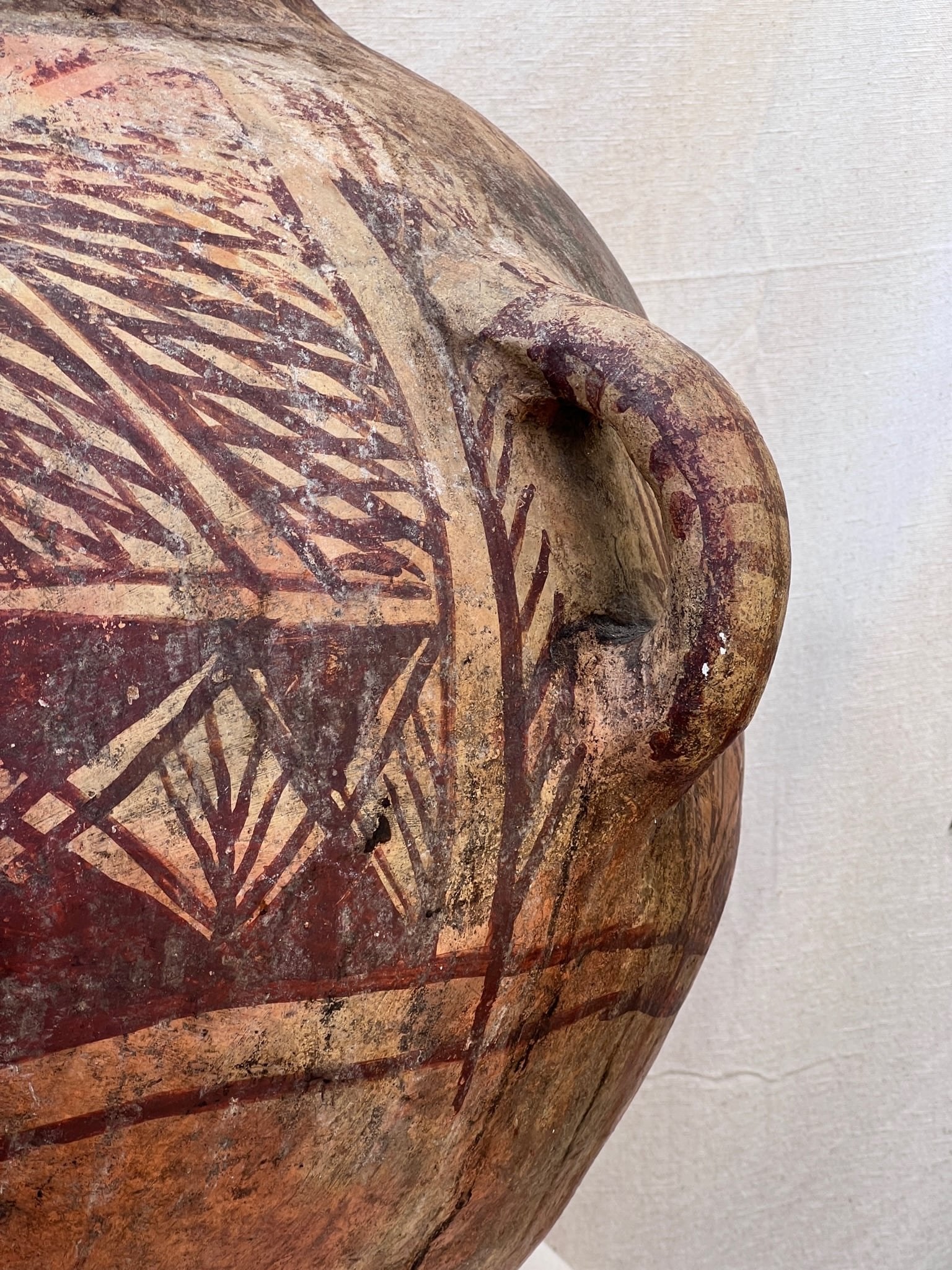 Palestinian Hishey Jarrah style antique terracotta Zir jar, handcrafted with wabi-sabi design and cultural heritage significance — Hommes and Gardens, Pots + Vessels Collection, Landscape Architect, Interior Designer, Outdoor Living, Outdoor Decorations, Home Decor, Home Design, Luxury Design, Art, Furniture, Objects, Best Gifts, Nature, Backyard, Yard.